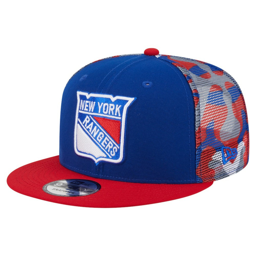 New York Rangers New Era Camo Meshback 9FIFTY Snapback Hat Blue/Red