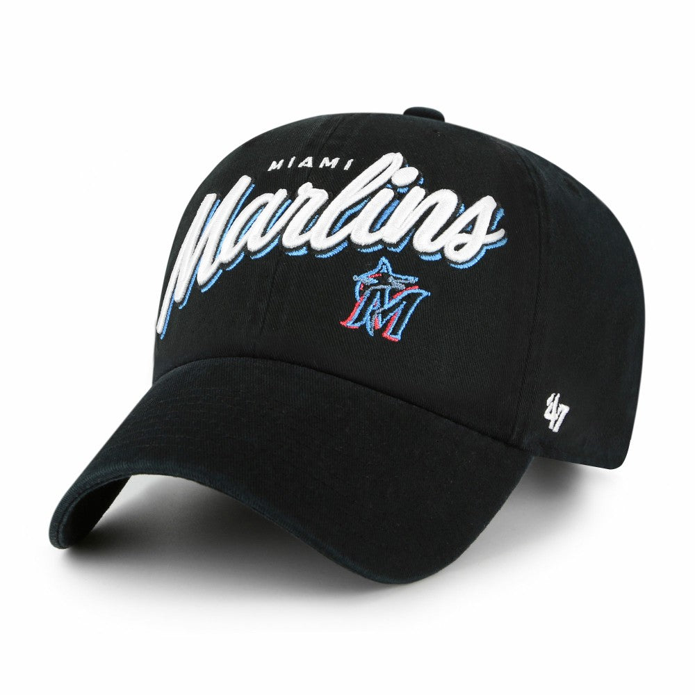 Miami Marlins Women's Ariana Clean Up Adjustable Hat Black | 47 brand