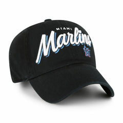 Miami Marlins Women's Ariana Clean Up Adjustable Hat Black | 47 brand