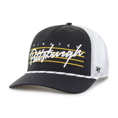 Pittsburgh Pirates Brrr Downburst Mesh Hitch Adjustable Hat Black | 47 brand