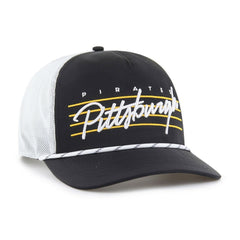 Pittsburgh Pirates Brrr Downburst Mesh Hitch Adjustable Hat Black | 47 brand