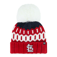 St. Louis Cardinals Women's Felicity Cuffed Knit Hat with Pom Red | 47 brand