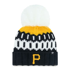 Pittsburgh Pirates Women's Felicity Cuffed Knit Hat with Pom Black | 47 brand