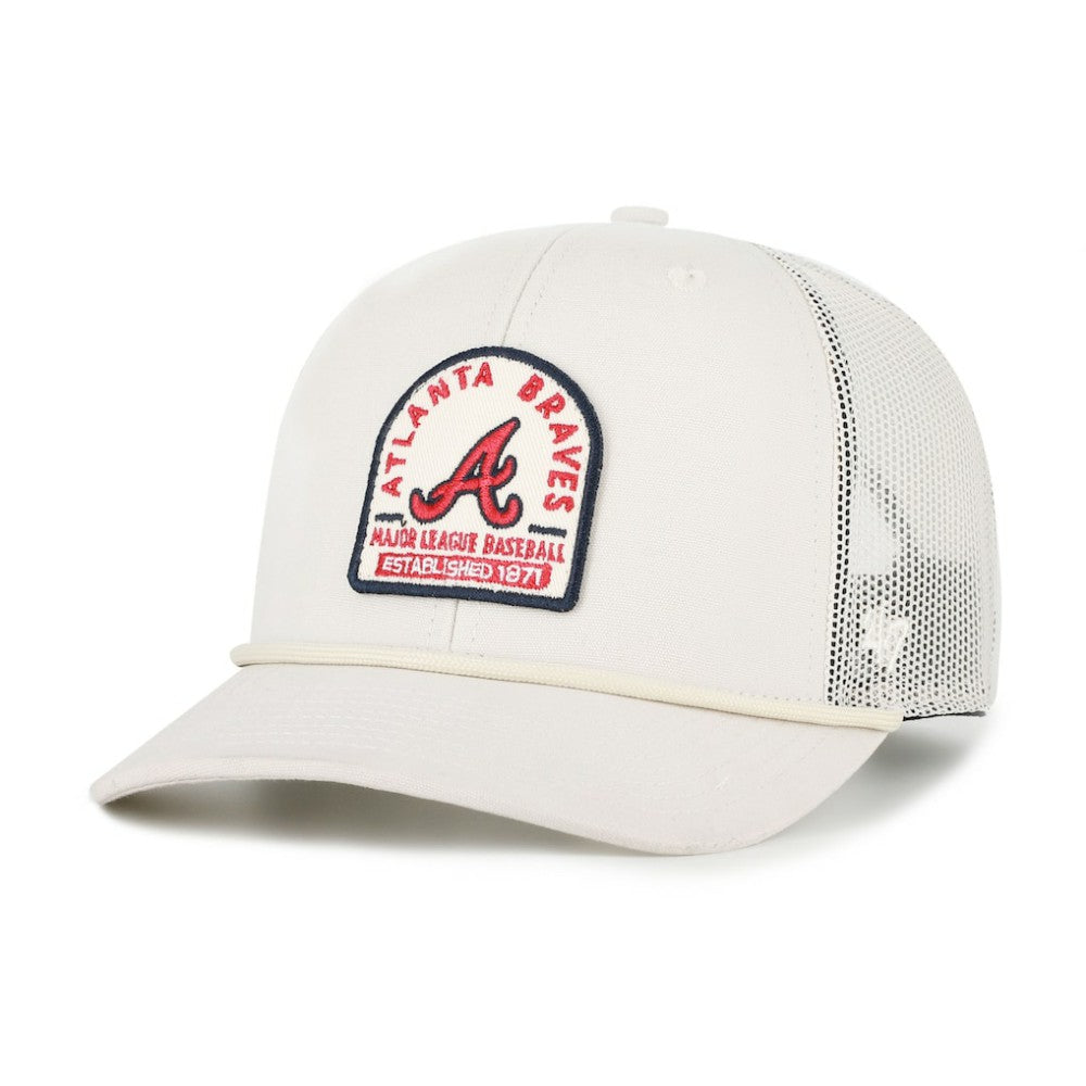 Atlanta Braves Gravestone Adjustable Trucker Hat Cream | 47 brand