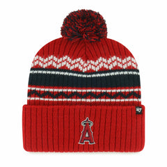 Los Angeles Angels Youth Polar Vortex Cuffed Knit Hat with Pom Red | 47 brand