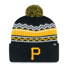 Pittsburgh Pirates Youth Polar Vortex Cuffed Knit Hat with Pom Black | 47 brand