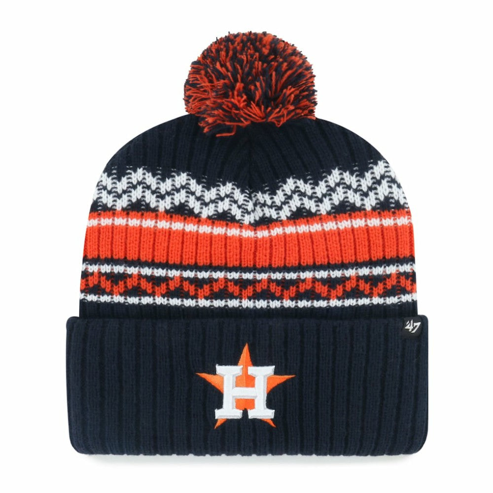 Houston Astros Youth Polar Vortex Cuffed Knit Hat with Pom Navy | 47 brand