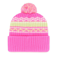 Detroit Tigers Youth Polar Vortex Cuffed Knit Hat with Pom Pink | 47 brand