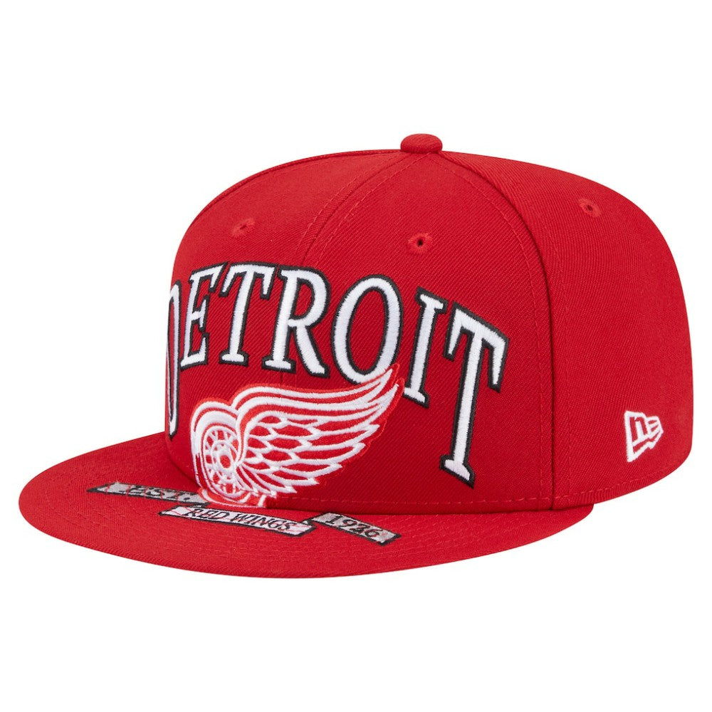 Detroit Red Wings New Era Oversized Vintage Arch 59Fifty Fitted Hat Red