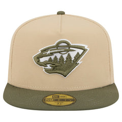Minnesota Wild New Era Color Pack Two-Tone 59FIFTY A-Frame Fitted Hat Tan/Olive
