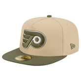 Philadelphia Flyers New Era Color Pack Two-Tone 59FIFTY A-Frame Fitted Hat Tan/Olive