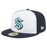 Seattle Kraken New Era Repeat Two-Tone 59FIFTY Fitted Hat White/Deep Sea Blue
