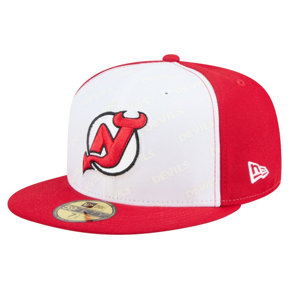 New Jersey Devils New Era Repeat Two-Tone 59FIFTY Fitted Hat White/Red