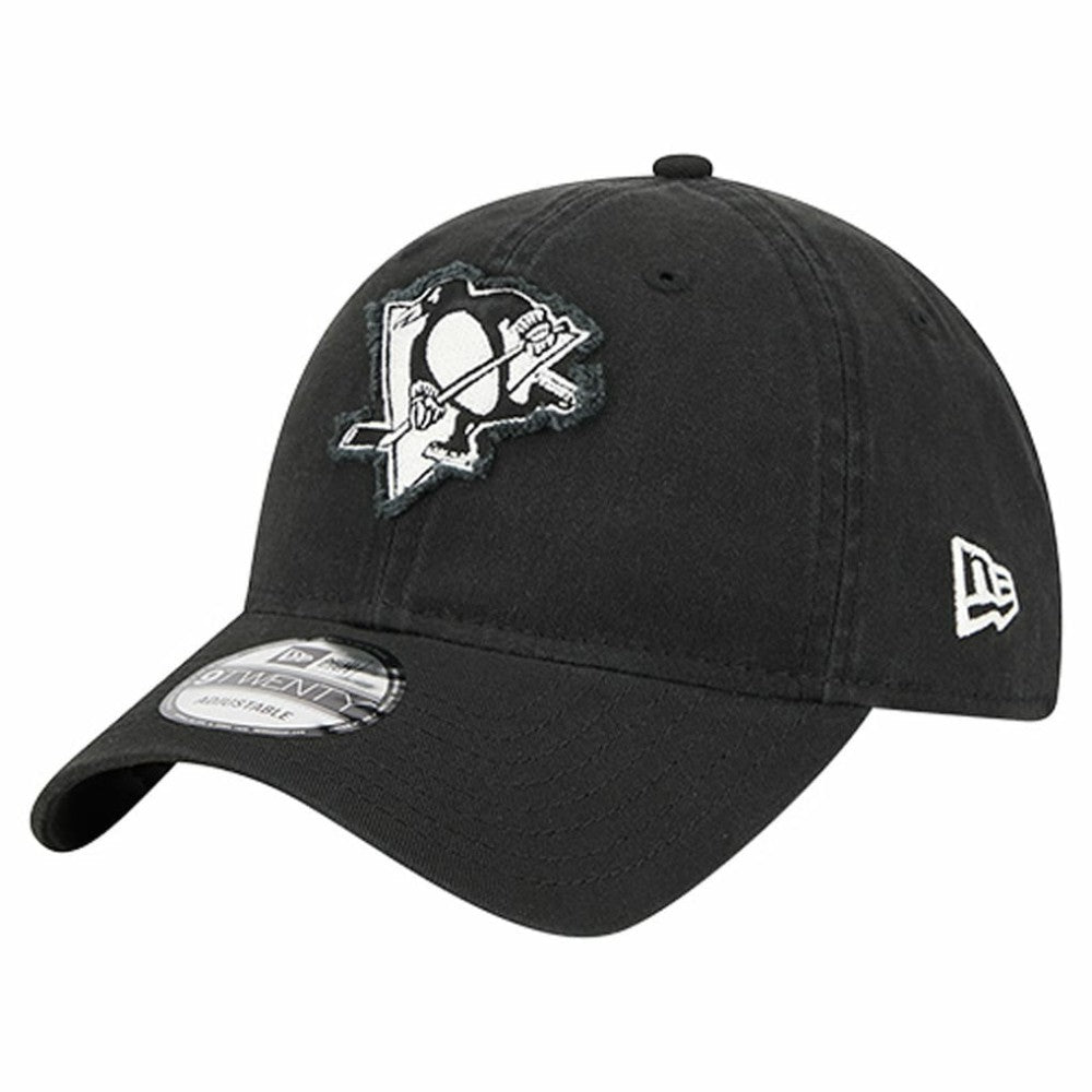Pittsburgh Penguins New Era Stamp Fabric Applique 9TWENTY Adjustable Hat Black