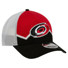 Carolina Hurricanes New Era Hockey Sock 9FORTY A-Frame M-Crown Adjustable Trucker Hat Black/Red