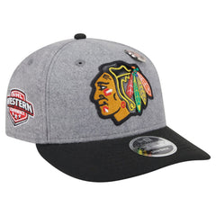Chicago Blackhawks New Era Wool Pin Low Profile 9FIFTY Snapback Hat Gray/Black