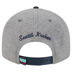 Seattle Kraken New Era Wool Pin Low Profile 9FIFTY Snapback Hat Gray/Deep Sea Blue