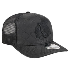 Chicago Blackhawks New Era Quilted Nylon 9SEVENTY Adjustable Trucker Hat Black