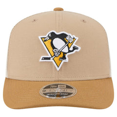 Pittsburgh Penguins New Era Two-Tone Trucker 9SEVENTY Stretch Snap Adjustable Hat Tan/Light Brown