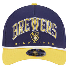 Milwaukee Brewers Arch 9FORTY A-Frame M-Crown Adjustable Hat Navy/Gold | New Era