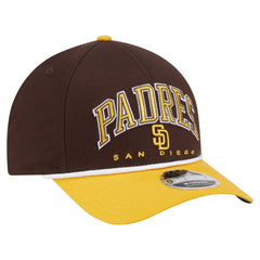 San Diego Padres Arch 9FORTY A-Frame M-Crown Adjustable Hat Brown/Gold | New Era