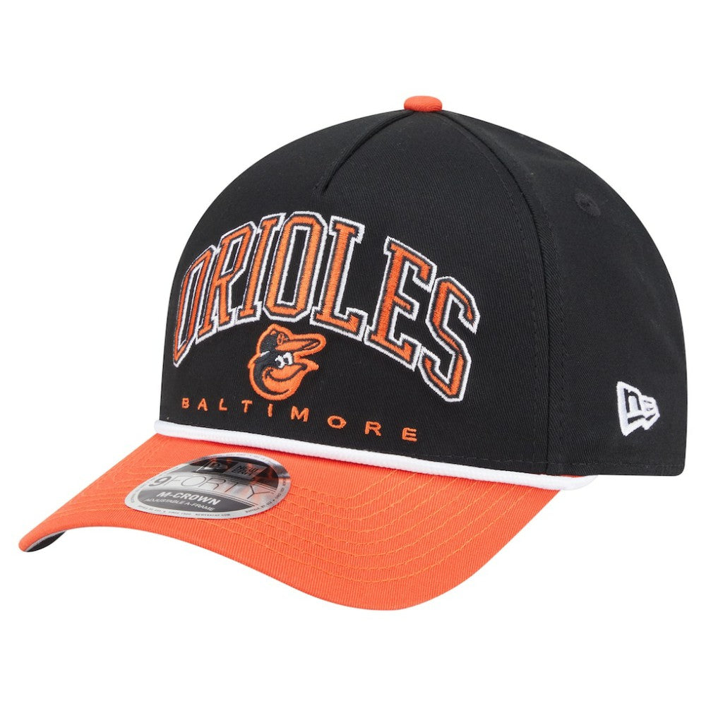 Baltimore Orioles Arch 9FORTY A-Frame M-Crown Adjustable Hat Black/Orange | New Era