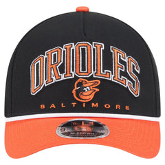 Baltimore Orioles Arch 9FORTY A-Frame M-Crown Adjustable Hat Black/Orange | New Era