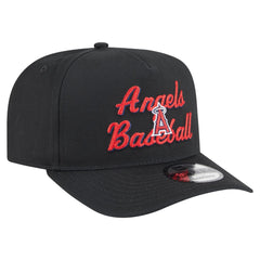 Los Angeles Angels Chainstitch 9FIFTY A-Frame Snapback Hat Black | New Era