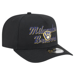 Milwaukee Brewers Chainstitch 9FIFTY A-Frame Snapback Hat Black | New Era