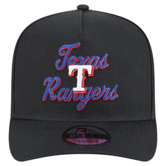 Texas Rangers Chainstitch 9FIFTY A-Frame Snapback Hat Black | New Era