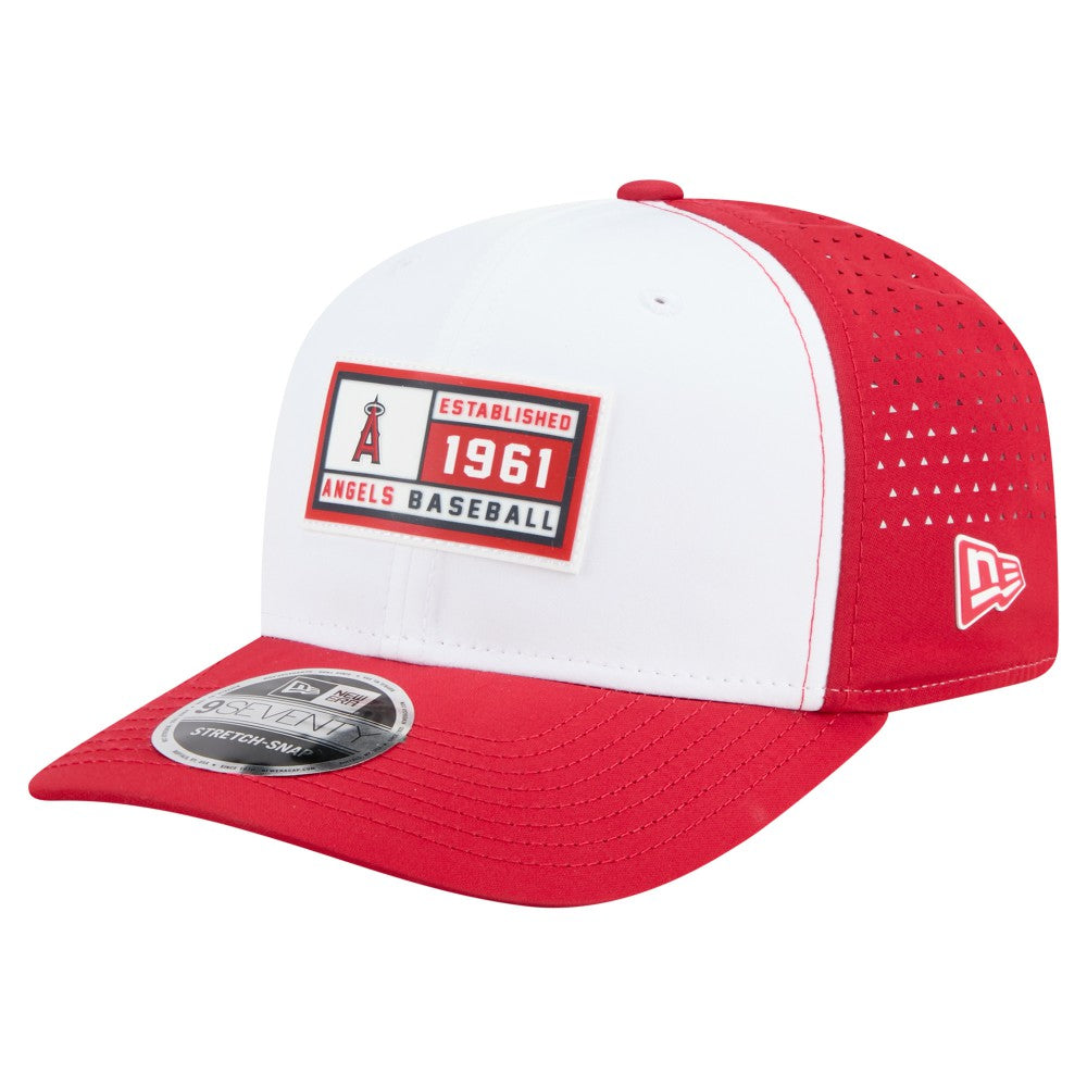 Los Angeles Angels Established Patch 9SEVENTY Adjustable Hat White/Red | New Era