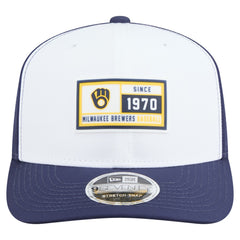 Milwaukee Brewers Established Patch 9SEVENTY Adjustable Hat White/Navy | New Era