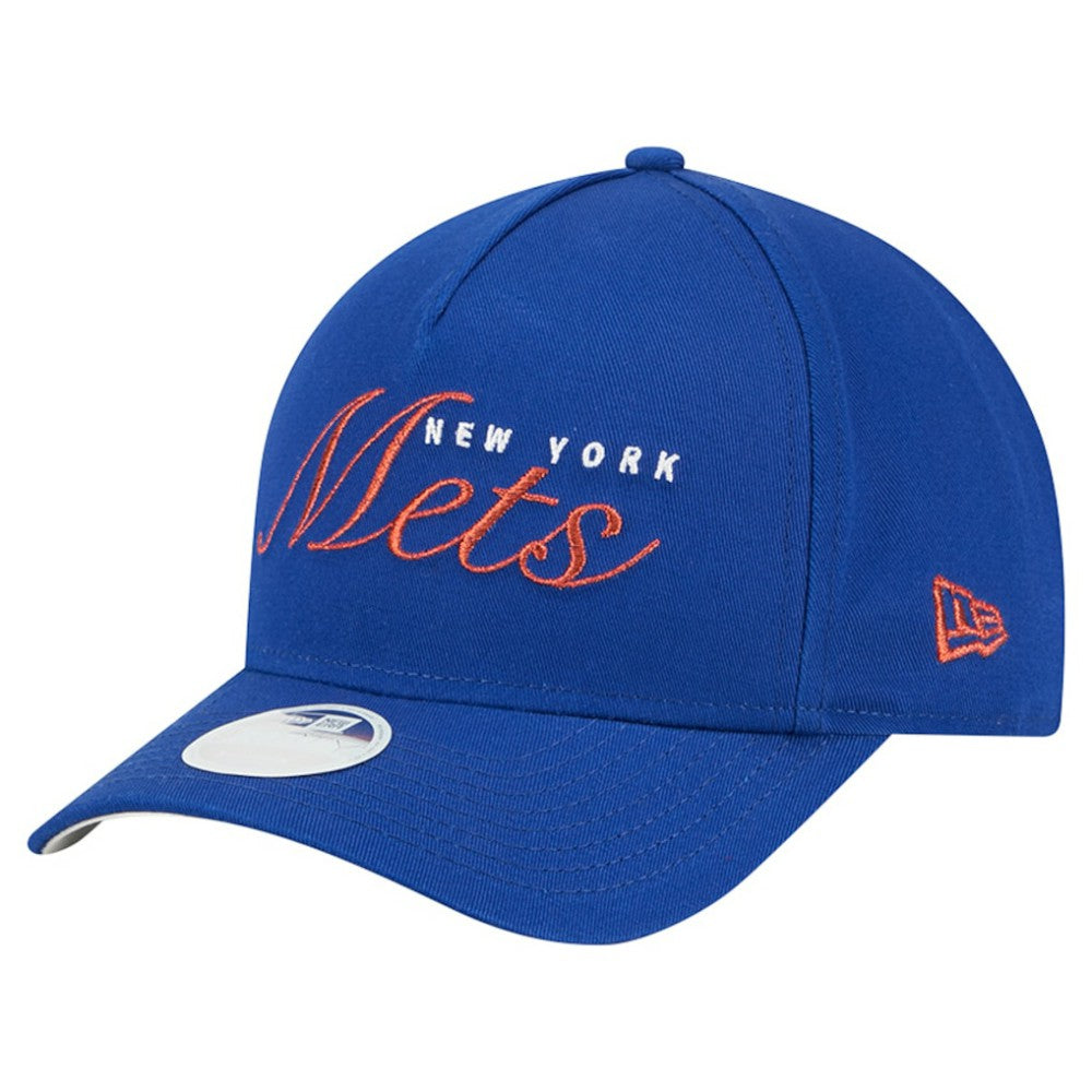 New York Mets Women's Metallic A-Frame 9FORTY Adjustable Hat Royal | New Era