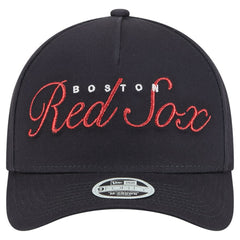 Boston Red Sox Women's Metallic A-Frame 9FORTY Adjustable Hat Navy | New Era