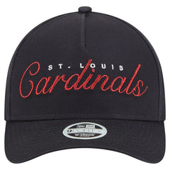 St. Louis Cardinals Women's Metallic A-Frame 9FORTY Adjustable Hat Navy | New Era