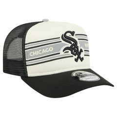 Chicago White Sox Banner A-Frame 9FIFTY Trucker Snapback Hat Cream/Black | New Era