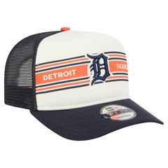 Detroit Tigers Banner A-Frame 9FIFTY Trucker Snapback Hat Cream/Navy | New Era
