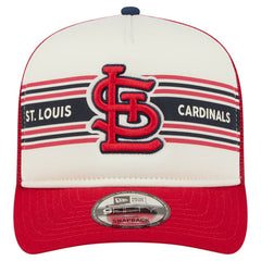St. Louis Cardinals Banner A-Frame 9FIFTY Trucker Snapback Hat Cream/Red | New Era