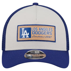 Los Angeles Dodgers Text A-Frame Trucker 9FORTY Hat Stone/Royal | New Era