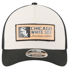 Chicago White Sox Text A-Frame Trucker 9FORTY Hat Stone/Black | New Era