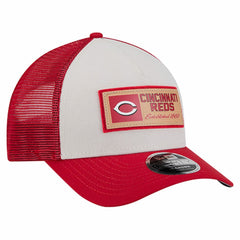 Cincinnati Reds Text A-Frame Trucker 9FORTY Hat Stone/Red | New Era