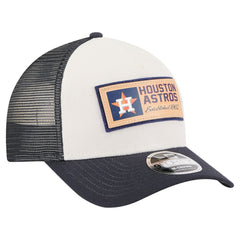 Houston Astros Text A-Frame Trucker 9FORTY Hat Stone/Navy | New Era