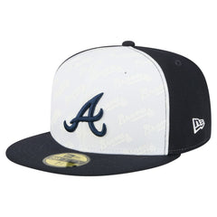Atlanta Braves Repeat 59FIFTY Fitted Hat White/Navy | New Era
