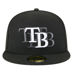 Tampa Bay Rays Tri-Hit 59FIFTY Fitted Hat Black | New Era