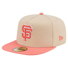 San Francisco Giants Two-Tone Color Pack A-Frame 59FIFTY Fitted Hat Light Beige/Coral | New Era