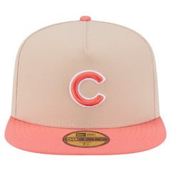 Chicago Cubs Two-Tone Color Pack A-Frame 59FIFTY Fitted Hat Light Beige/Coral | New Era