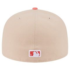 Chicago Cubs Two-Tone Color Pack A-Frame 59FIFTY Fitted Hat Light Beige/Coral | New Era