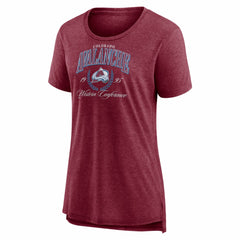 Colorado Avalanche Women's Reign Supreme Tri-Blend T-Shirt Burgundy