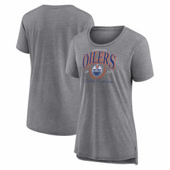 Edmonton Oilers Women's Reign Supreme Tri-Blend T-Shirt Gray