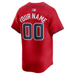 Atlanta Braves Alternate Limited Custom Jersey - Red